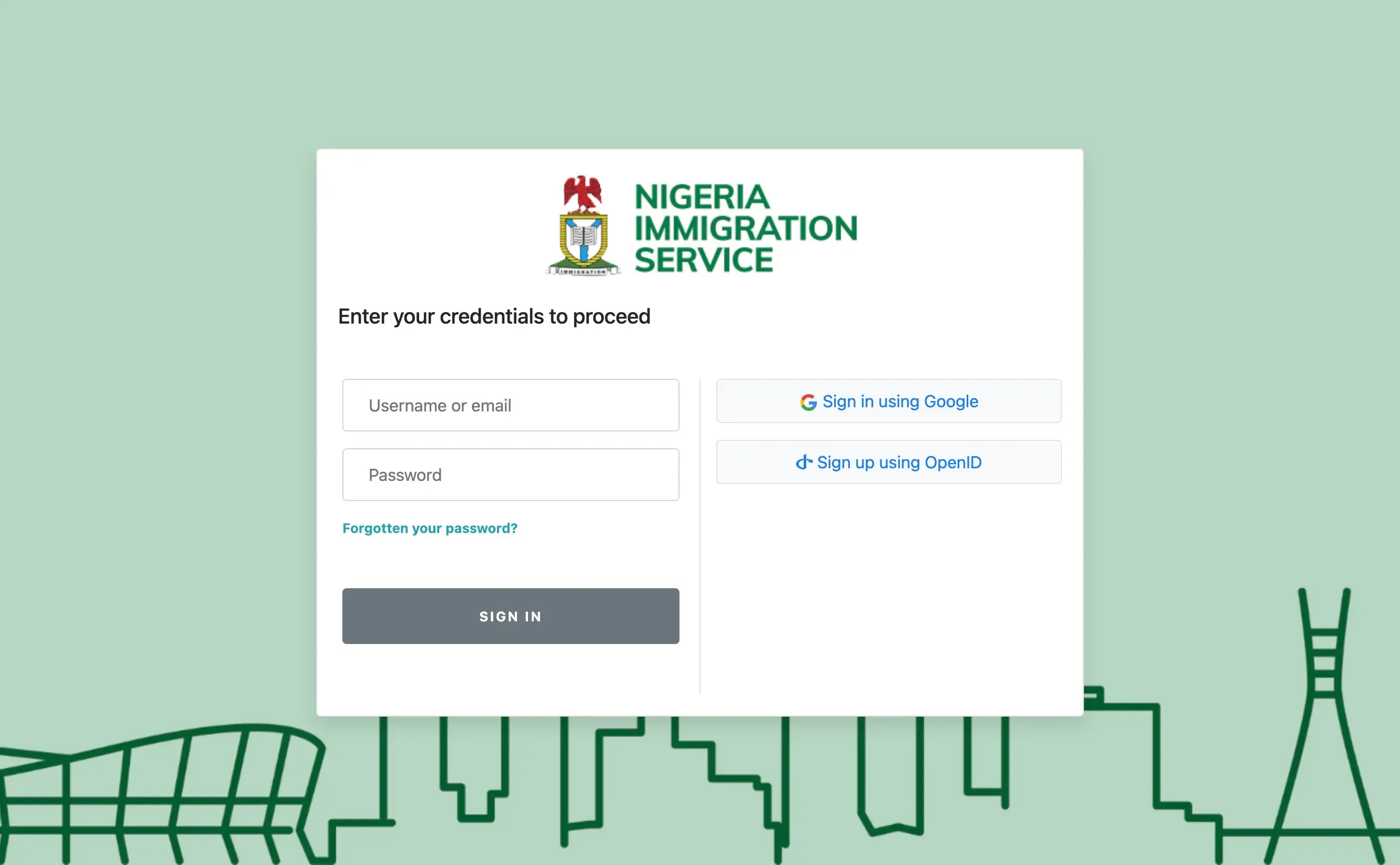 NIS Website Sign Up
