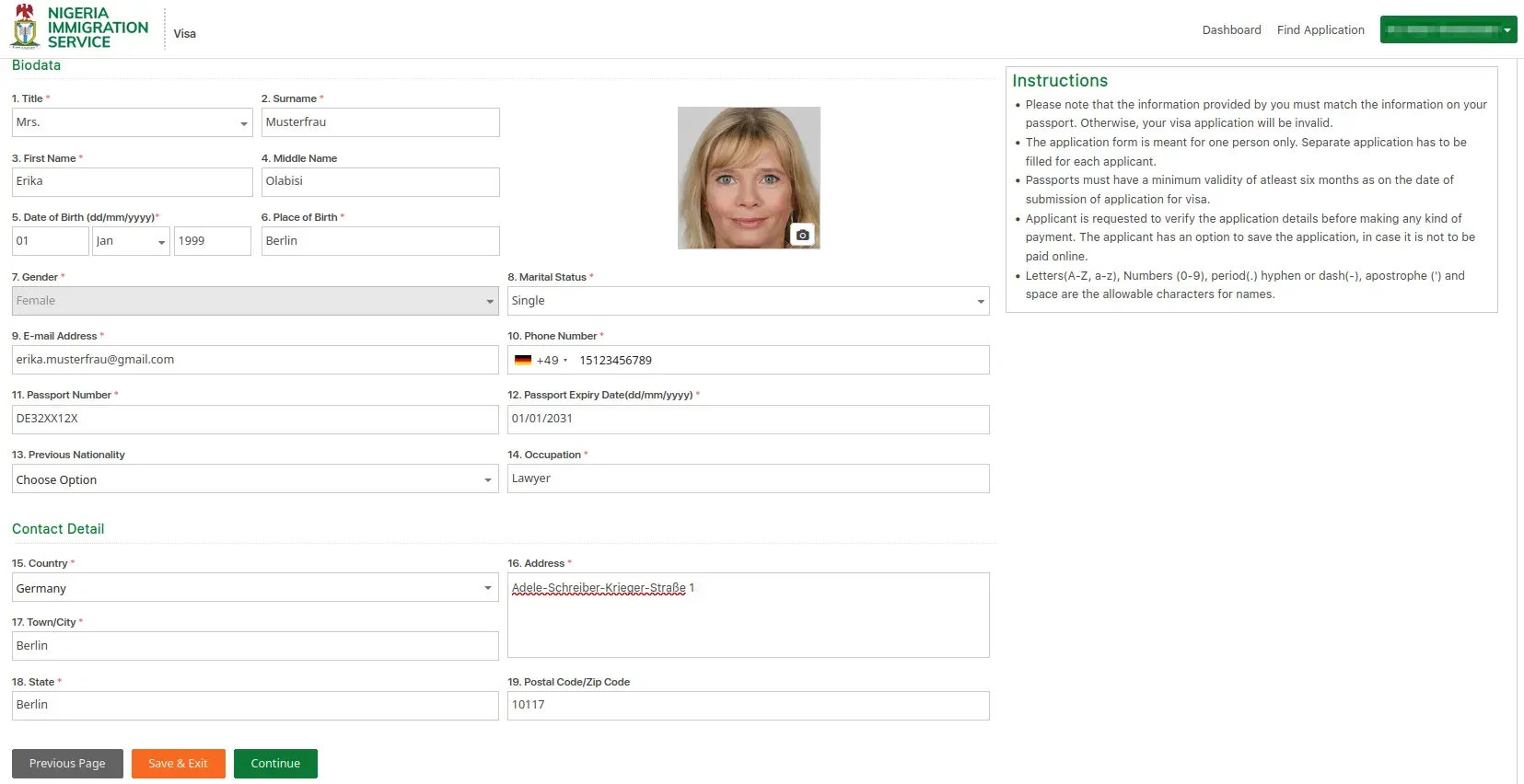 NIS Website Biodata